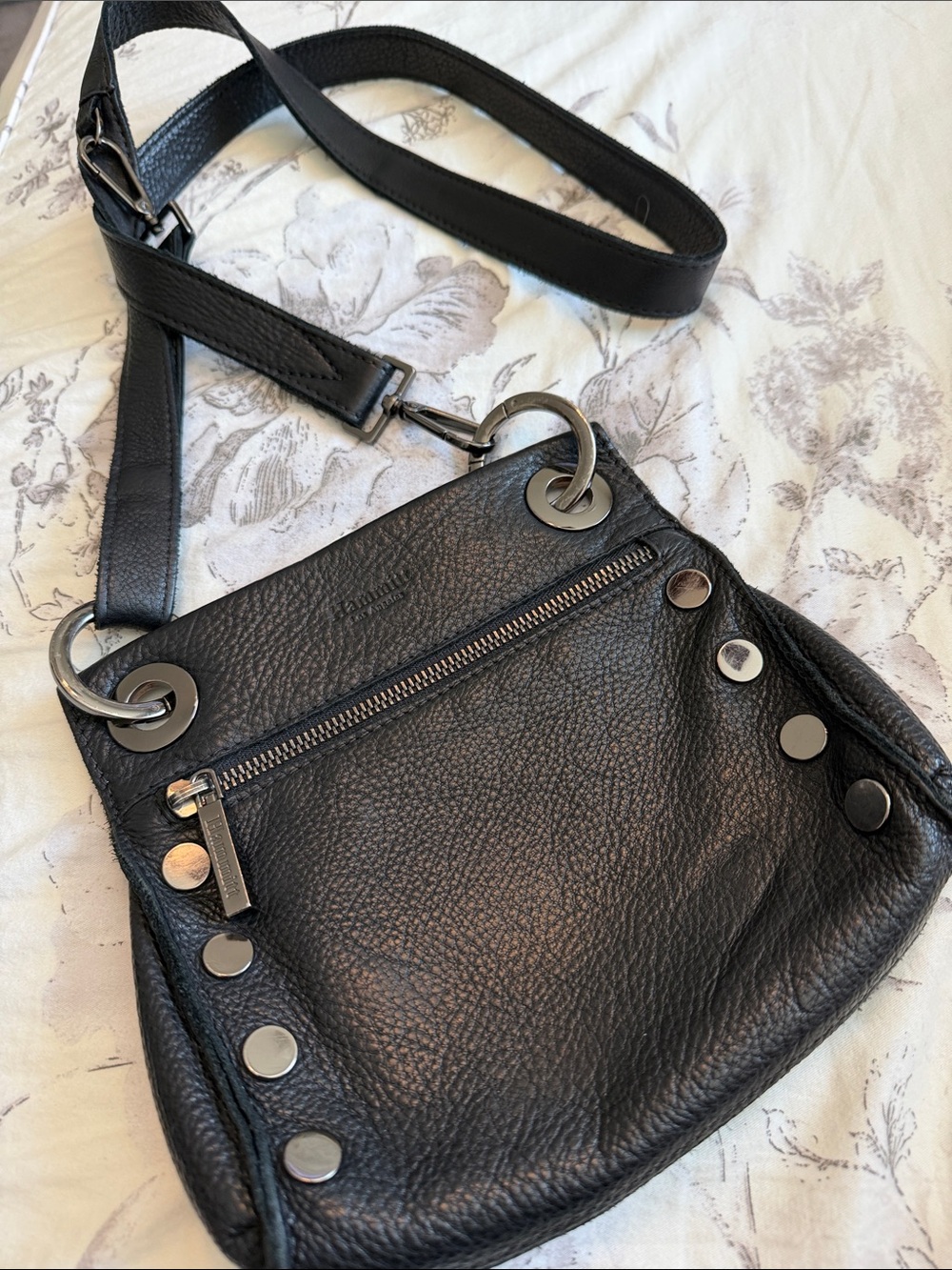 Excellent Almost New! HAMMITT Black Leather Crossbody Bag with Stud Detail